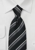 Cravata dungi italienesti alb negru