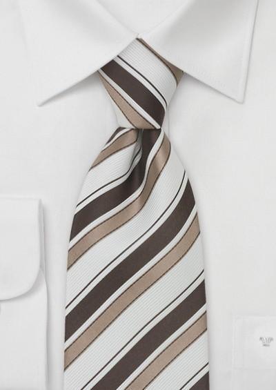 Cravata dungi maro si alb--Cravate Online