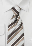 Cravata dungi maro si alb