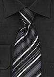 Cravata dungi negru-alb 148X8.5 cm