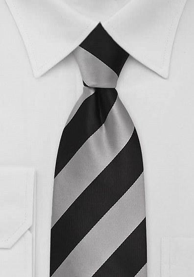 Cravata dungi negru-argintiu,148X8.5 cm--Cravate Online