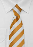 Cravata dungi portocaliu alb--Cravate Online
