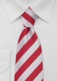 Cravata dungi rosu alb--Cravate Online