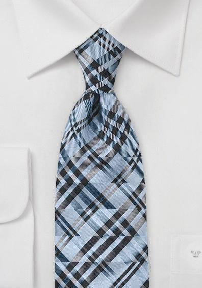 Cravata eleganta carouri albastru--Cravate Online
