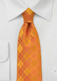 Cravata eleganta portocaliu carouri--Cravate Online