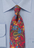 Cravata Floral Rosu Cires--Cravate Online
