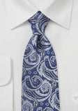 Cravata florala albastru - alb