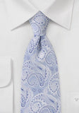 Cravata florala albastru ghetar- alb--Cravate Online