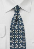 Cravata florala albastru inchis--Cravate Online