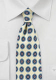 Cravata matase in picouri, florala ecru, italian design