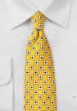 Cravata florala galbena matase--Cravate Online