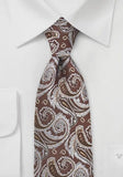 Cravata florala maro - alb
