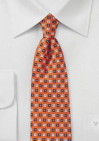 Cravata Flori de cupru-portocaliu--Cravate Online