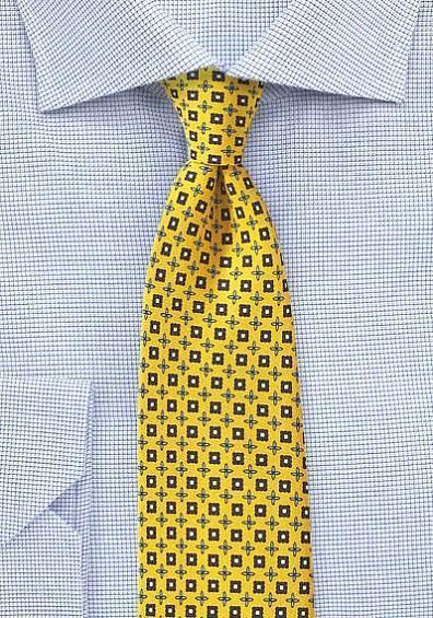 Cravata galbena afaceri 148X8.5 cm--Cravate Online