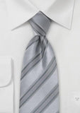 Cravata gri cu dungi model italian