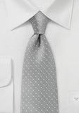 Cravata gri cu puncte albe marime normala--Cravate Online