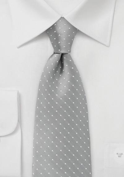 Cravata gri cu puncte albe--Cravate Online