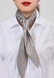 Cravata gri dama matase pentru birou--Cravate Online