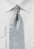 Cravata gri de lux cu model--Cravate Online