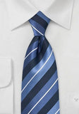 Cravata in dungi albastru si bleumarin