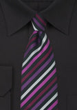 Cravata in dungi bordo roz design italian
