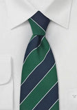 Cravata in dungi de culoare verde bleumarin