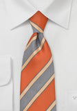 Cravata in dungi design portocaliu - cupru--Cravate Online