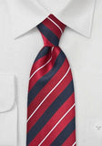 Cravata in dungi rosii si argintiu--Cravate Online