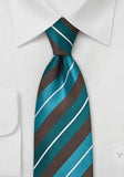 Cravata in dungi turcoaz si gri