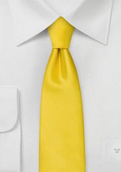 Cravată îngustă de afaceri galbena--Cravate Online