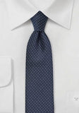 Cravată îngustă 7cm de culoare albastru de noapte alb perlat