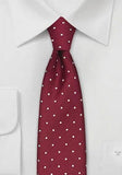 Cravată îngustă model cu puncte albe--Cravate Online