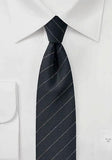 Cravata ingusta neagra cu dungi--Cravate Online