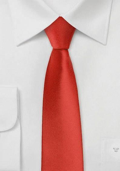 Cravată îngustă roșu aprins--Cravate Online
