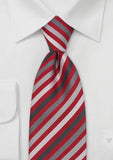 Cravata italiana cu dungi rosii inguste--Cravate Online