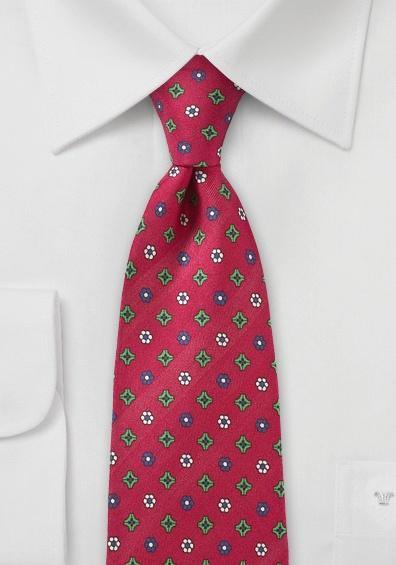 Cravata italiana de lux din matase motiv floral cires--Cravate Online