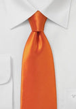 Cravata italiana din matase cupru-portocaliu--Cravate Online
