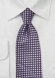 Cravata Lila de matase cu puncte albe--Cravate Online