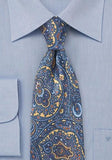 Cravata lux italiana albastru decorativ matase 148X8.5 cm