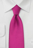 Cravata magenta rosu monocrom 148X8.5 cm