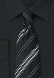 Cravata maro cu linii albastre-black-Cravate Online