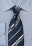 Cravata maro cu linii albastre-Blue-Cravate Online