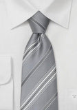Cravata maro cu linii albastre-Grey-Cravate Online