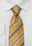 Cravata maro cu linii albastre-Yellow-Cravate Online