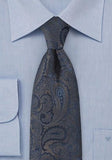 Cravata matase barbati cu forme albastru inchis