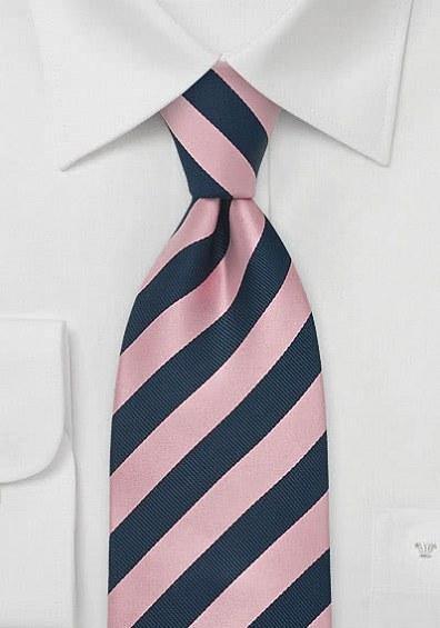 Cravata matase benzi albastru-roz--Cravate Online