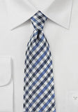 Cravata matase carouri albastru 148X8.5 cm