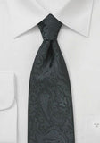 Cravata matase  cu motiv paisley neagra