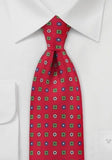 Cravata matase de lux italian modele florale cires rosu-Expresiv-Red-Cravate Online