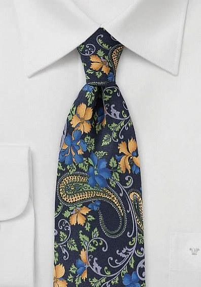 Cravata matase italiana floral 148X8.5 cm-Dramatic--Cravate Online